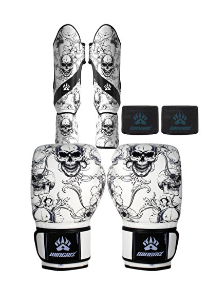 Wingriz Kick Boxing & Muay Thai Boxing Gloves Kaval Protector and Bandage Set