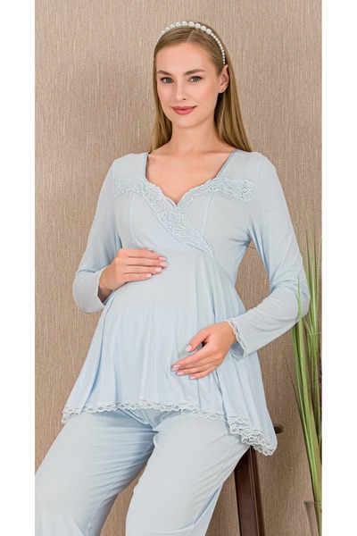 Lady Lingerie With Robe Maternity & Postpartum Pajama Set 3-Piece Set