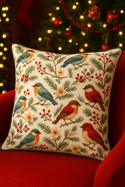 GİFTPİLLOWSS حواف أسطوانية وسائد مزخرفة بأشكال الطيور (الأشكال على المنتج هي ...