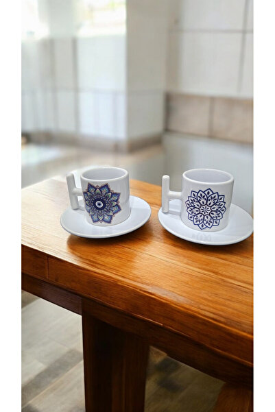 Broşürevim Nazar Boncuklu 90 Ml Özel Gün Ve Kişiye Özel Beyaz T-Kulplu 2 Kişi...