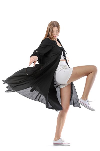 della moor Women's Black Witch Hooded Bohemian Kaftan