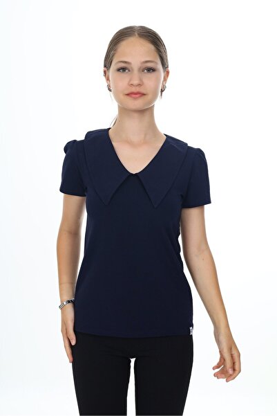 Toontoy Κοριτσίστικο μπλουζάκι με στάμπα, γιακά και κοντό μανίκι