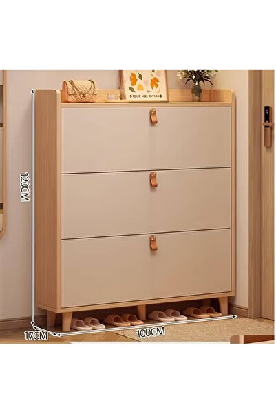 NKX خزانة أحذية فاخرة متعددة الوظائف مع أدراج تخزين للمدخل بطول 100 سم