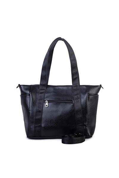 Nas Bag Women's Extra Large Shoulder Bag and Sports Bag (46X36 cm) Black Victoria