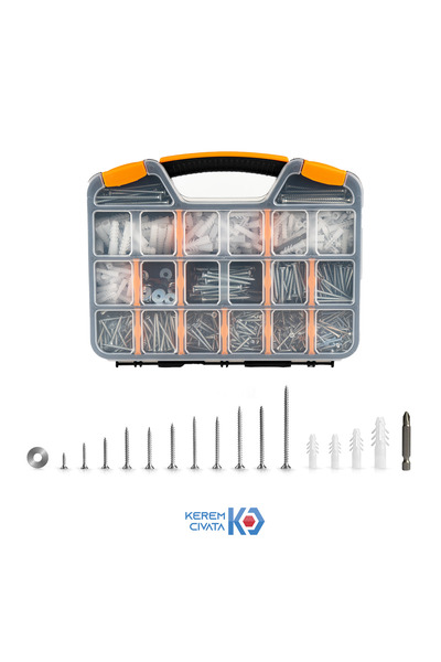 KEREM 1042 Parça 17 Çeşit Vida ve Dübel Seti