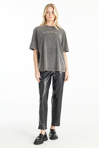 Ted Baker SİYAH SUNİ DERİ HAVUÇ PANTOLON