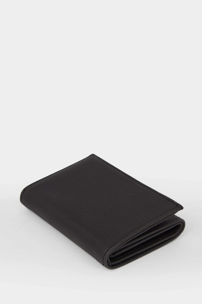 DeFacto F9298Axbk27 Black Men's Faux Leather Wallet