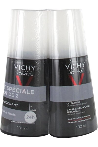 Vichy Homme Ultra-Fresh Deodorant pack of 2