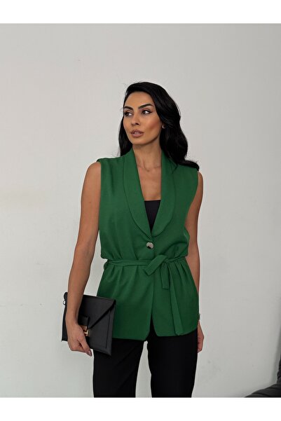 Azda Short Sleeve Baglamalı Vest Green:199
