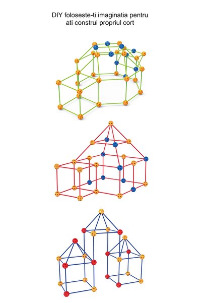 Saharina Do It Yourself Interactive Tent for Kids: 110 Balls, 200 Sticks and Waterproof Canvas