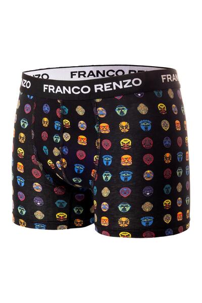 FRANCO RENZO Men's 6-Piece Luxury Boxed Cotton and Stretch Fabric Patterned Boxers - White - Orange