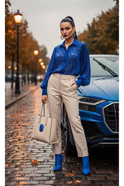 Vero Moda Camasa Albastru Electric semitransparenta