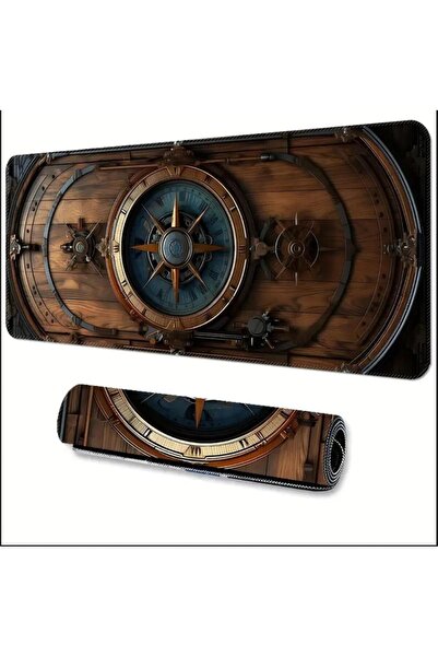 sgeteknoloji Sge Technology 90X40 cm Sailor Helm Design Anti-Slip Base Speed Surface Gamer Mouse Pad Gaming