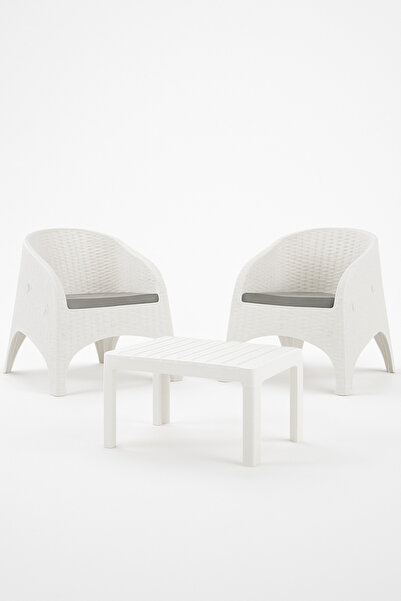 Çavdar Group Olivia 1+1 Bistro Set Minderli 2 Kişilik Oturma Grubu Sehpa Bahç...