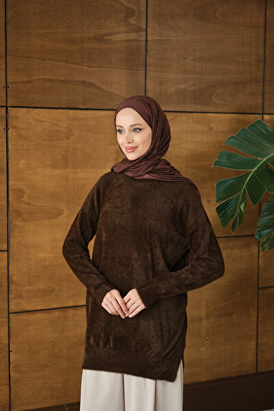 LOCCO Women's Tasseled Tunic Brown