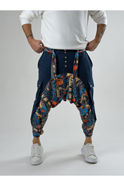 COCOPELLI Garni Design Men's Music Patterned Navy Blue Sports Baggy Pants Coc2617