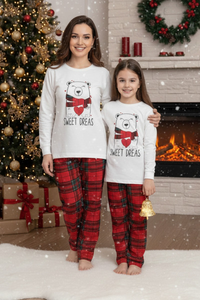 ELİTOL Σετ Πιτζάμες Θερμικό Καρό Sweet Dreams Mother-Daughter