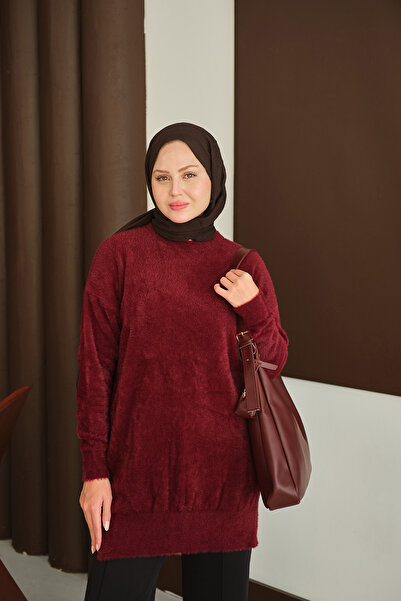 LOCCO Women's Tasseled Tunic Burgundy