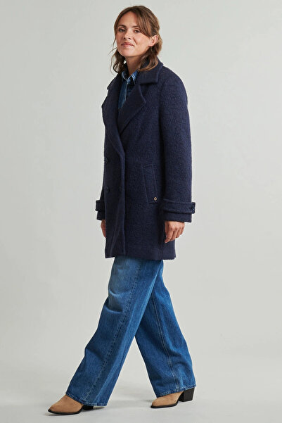 Guess Leona Women Blue Wool Blend Coat W5Bl22W5442-G77G