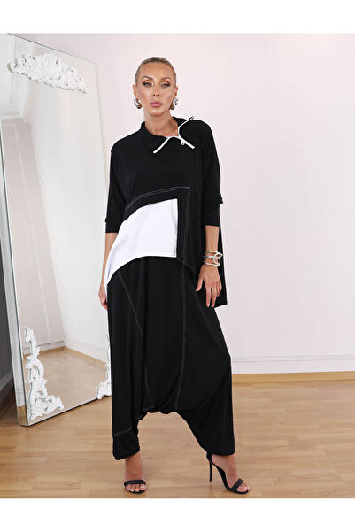 EL jadida Women's Sandy Fabric Paneled Shalwar Set