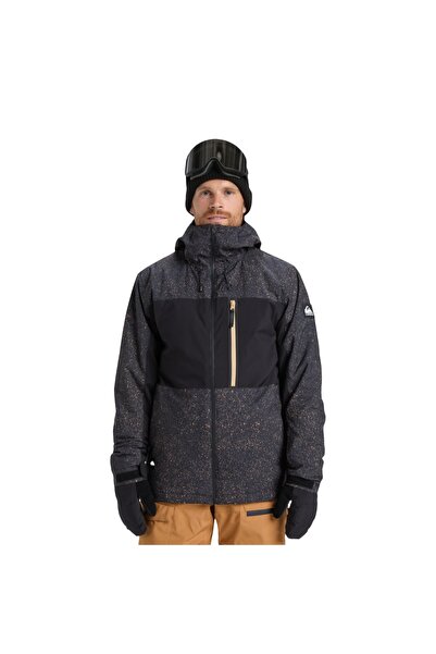 Quiksilver Sycamore Printed Jk Erkek Siyah Snowboard Ceketi ERKEK SNOWBOARD CEKETİ