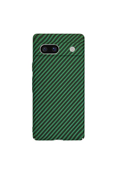 SKYDDAR INNOVATION Θήκη για Google Pixel 7a, υφή άνθρακα, Carbonite FiberShell, σετ αυτοκόλλητων, πράσινη