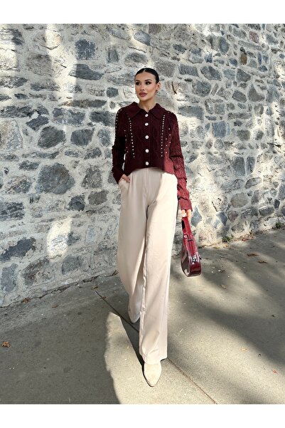 ikomteks Stone Glitter Stylish Knitwear Cardigan