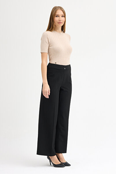 G-Line Wide Leg Cut-Out Detailed Fabric Trousers