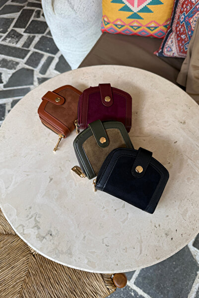 La La'Graccio Paris La'Graccio Paris Women's Laron Suede Design Practical Wallet Khaki Suede