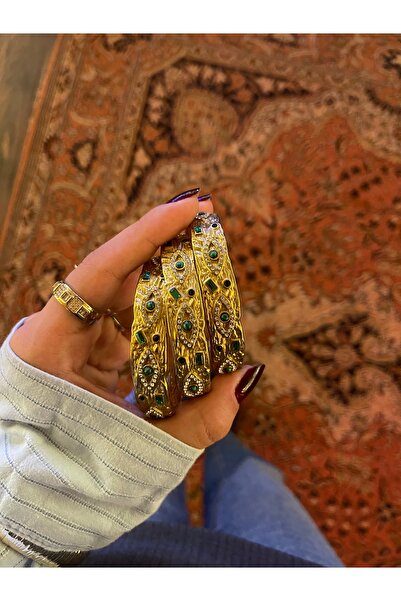 vaitimora Vintage Çelik Göz Detaylı Bileklik Zümrüt Rengi