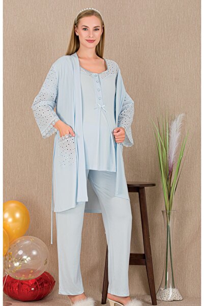 Lady Lingerie Maternity-Maternity Pajamas Set with Dressing Gowns Set of 3