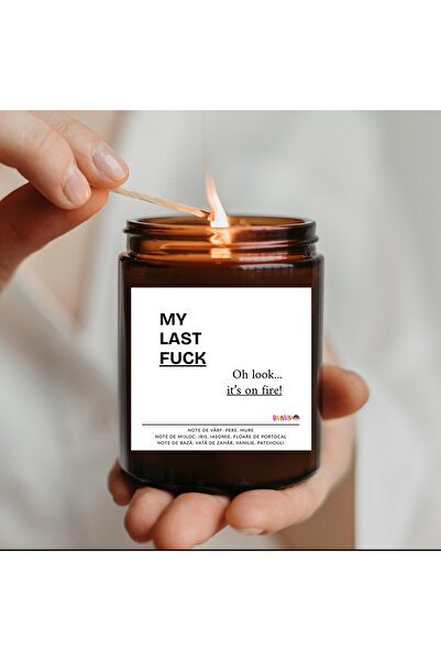BUNILU Scented candle made of natural wax, in a glass container with a lid, gift with a funny label