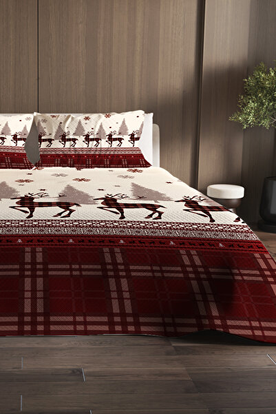 MonoHome New Year's 100% Cotton Double Pique Set Bedspread Special Woven Deer