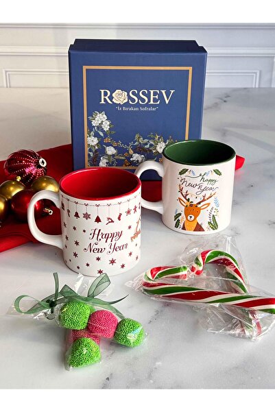 ROSSEV Gift Christmas Mug Set for 2 People with Special Gift Box
