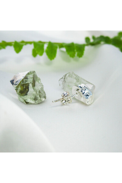 Moonlight Jewelry Earrings "Leaf" - Green Quartz