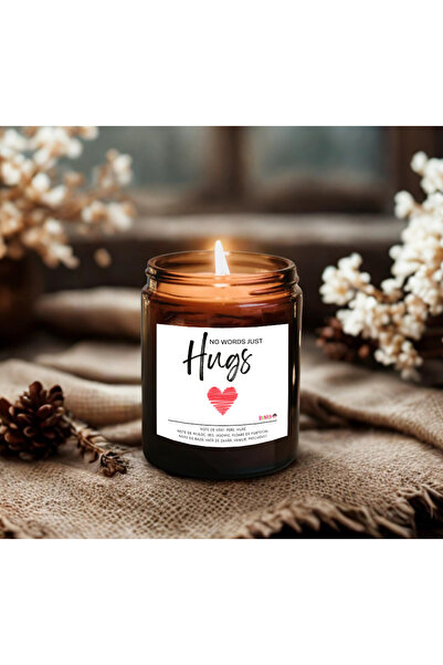 BUNILU Scented candle made of natural wax, in a glass container with a lid, gift with the Love label