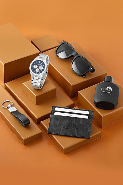 Polo Air Erkek Kol Saati Parfüm Gözlük Kartlık Anahtarlık Hediyelik Kutusunda...