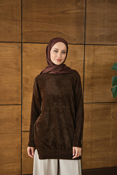 LOCCO Women's Tasseled Tunic Brown