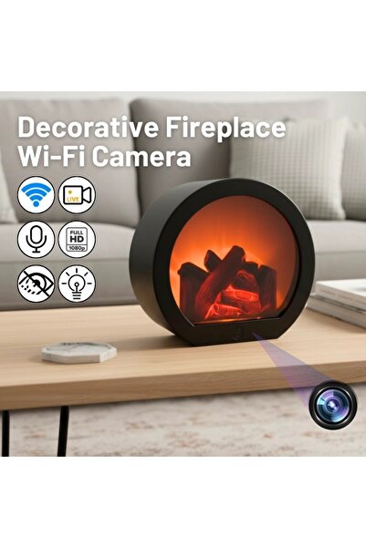 iUni Mini Camera TH-798, Electric Fireplace, Wi-Fi, Full HD, MicroSD Card Slot, Live View on Phone