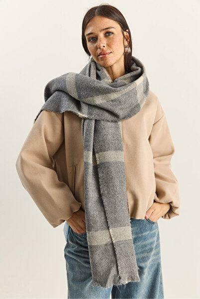 Bianco Lucci Women's Plaid Patterned Soft Touch Long Wide Scarf Shawl 0011 60286002