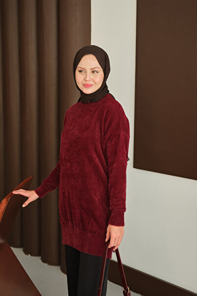 LOCCO Women's Tasseled Tunic Burgundy