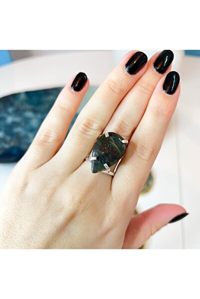 Moonlight Jewelry Drop Adjustable Ring - Labradorite