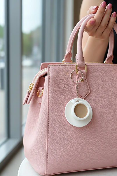 JoyShine Μπρελόκ με σχέδιο παραδοσιακού τουρκικού φλιτζάνι καφέ, κομψό δώρο & στολίδι για τσάντα, χωρίς γάντζο