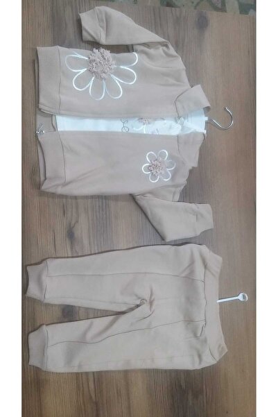 Uslukids Zippered Hooded Embroidered 3-Piece Children's Tracksuit New Season