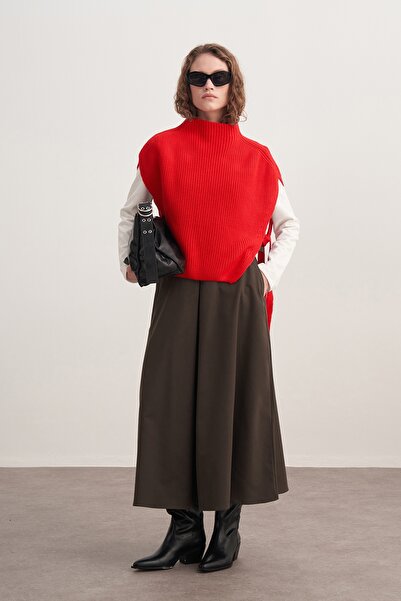 EBU Prive Fusta Pilikaşe din Gabardină pentru damă, kaki închis