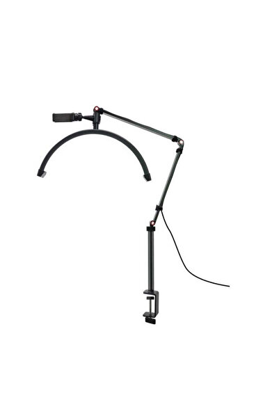 Cosmeticos Lampă LED SEMILUNA, cu masă, suport de pat - MOON LIGHT - neagră