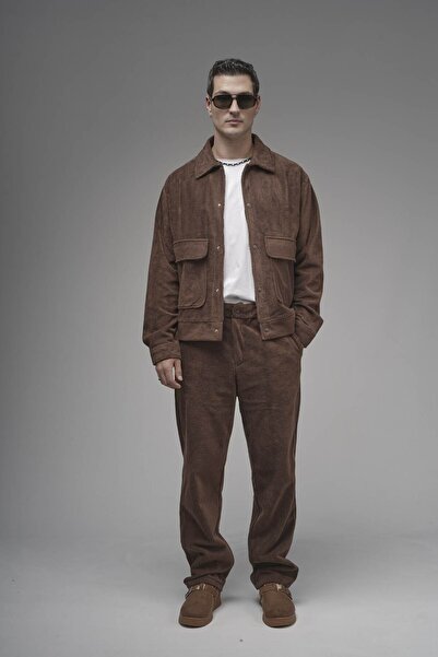 Butik Trend Biz Regular Snap Fastener Jacket and Pants Velvet Set