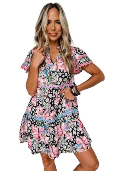 OEM Floral Print Summer Mini Dress LC6119013-P1022