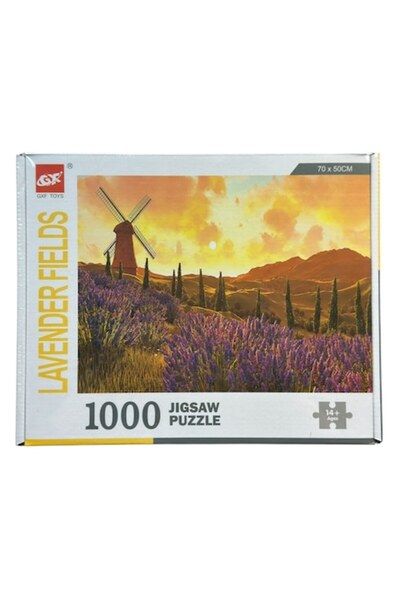 GXF Puzzle 1000 pieces – Lavender field and windmill, sunset landscape, 70x50 cm