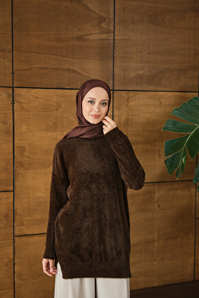 LOCCO Women's Tasseled Tunic Brown